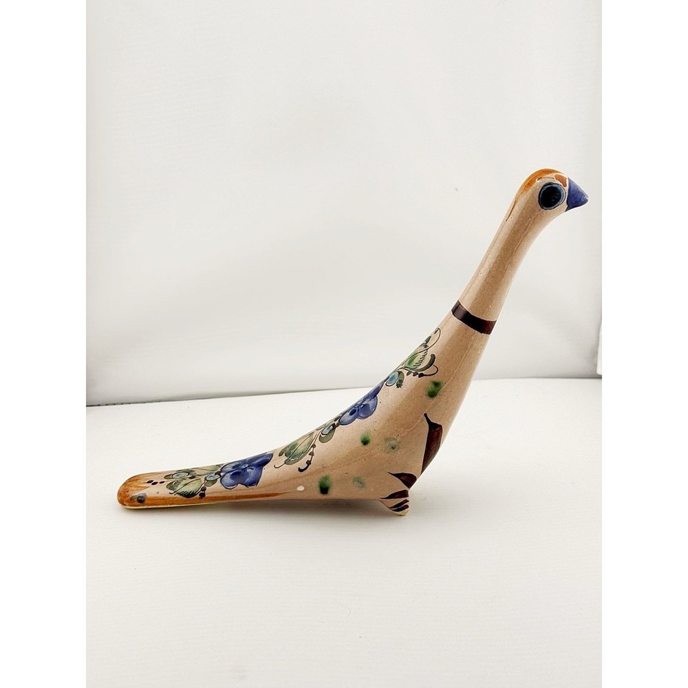 Vintage Tonala Mexican pottery hand painted dove 1970's-80's. About 7" tall